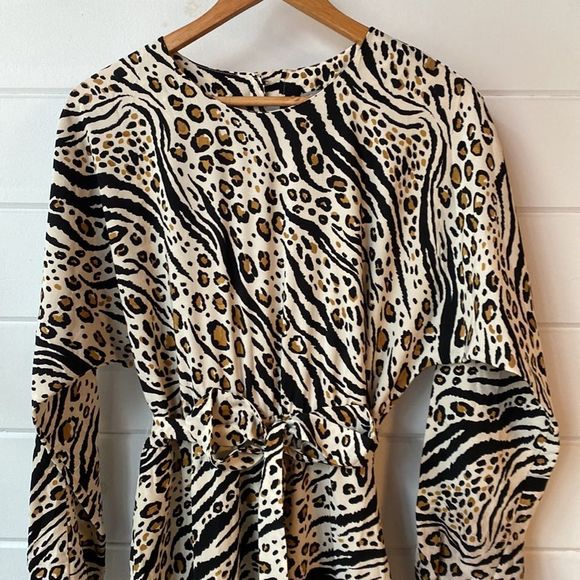 NWT ASOS Animal Print Wide Leg Jumpsuit - Picture 5 of 16